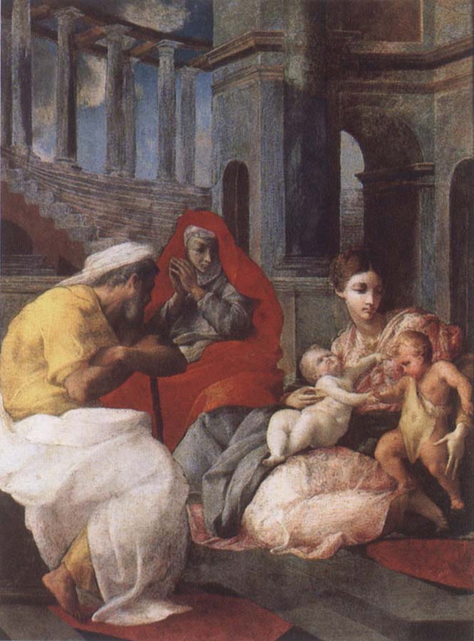 The Holy family with St.Elisabeth and St.John t he Baptist